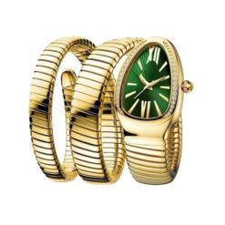 BVLGARI SNAKE PREMIUM WATCH FOR WOMENS (GOLD GREEN)